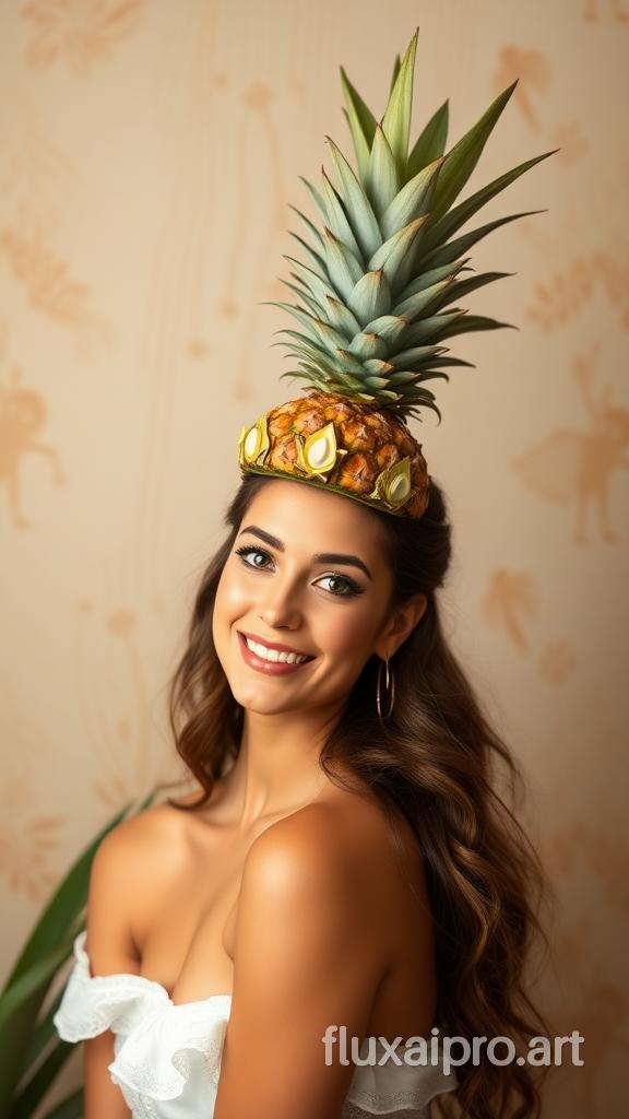 princess with on her pineapple head